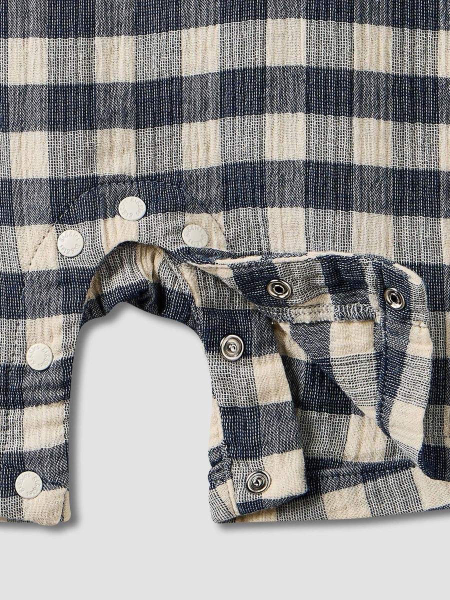 Collared Short Sleeve Top and Dungaree Set with Button Closure