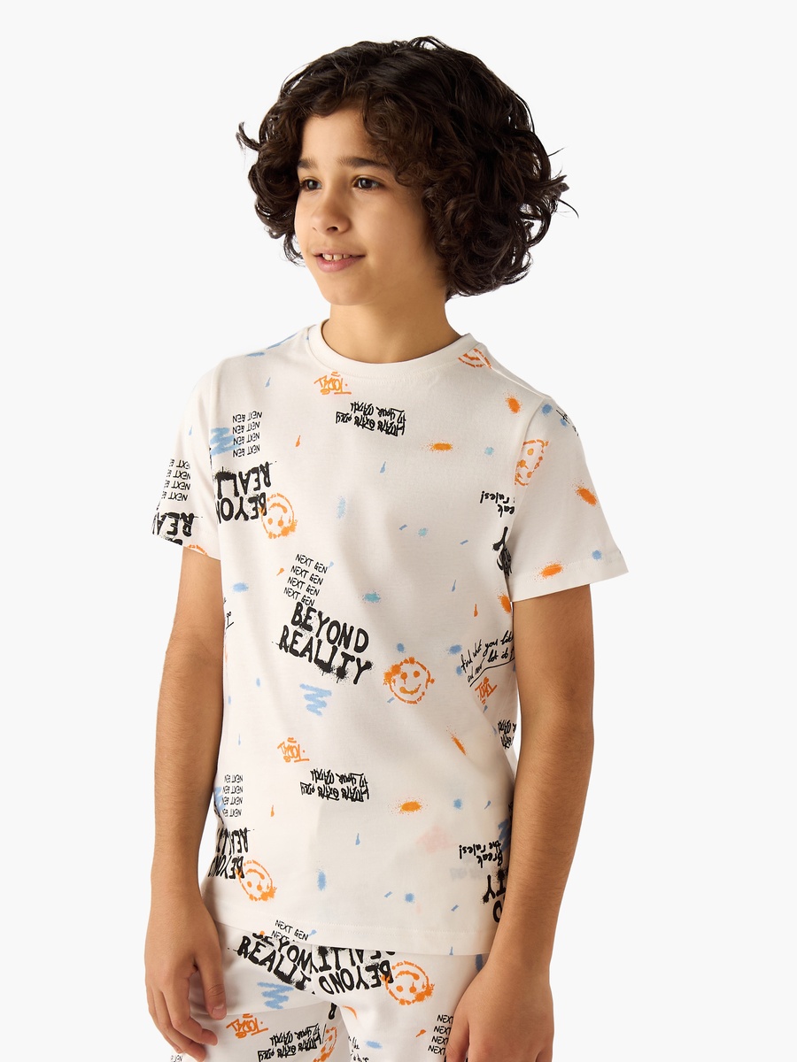 Set of 3 Short Sleeves T-Shirt and Shorts Set with Print