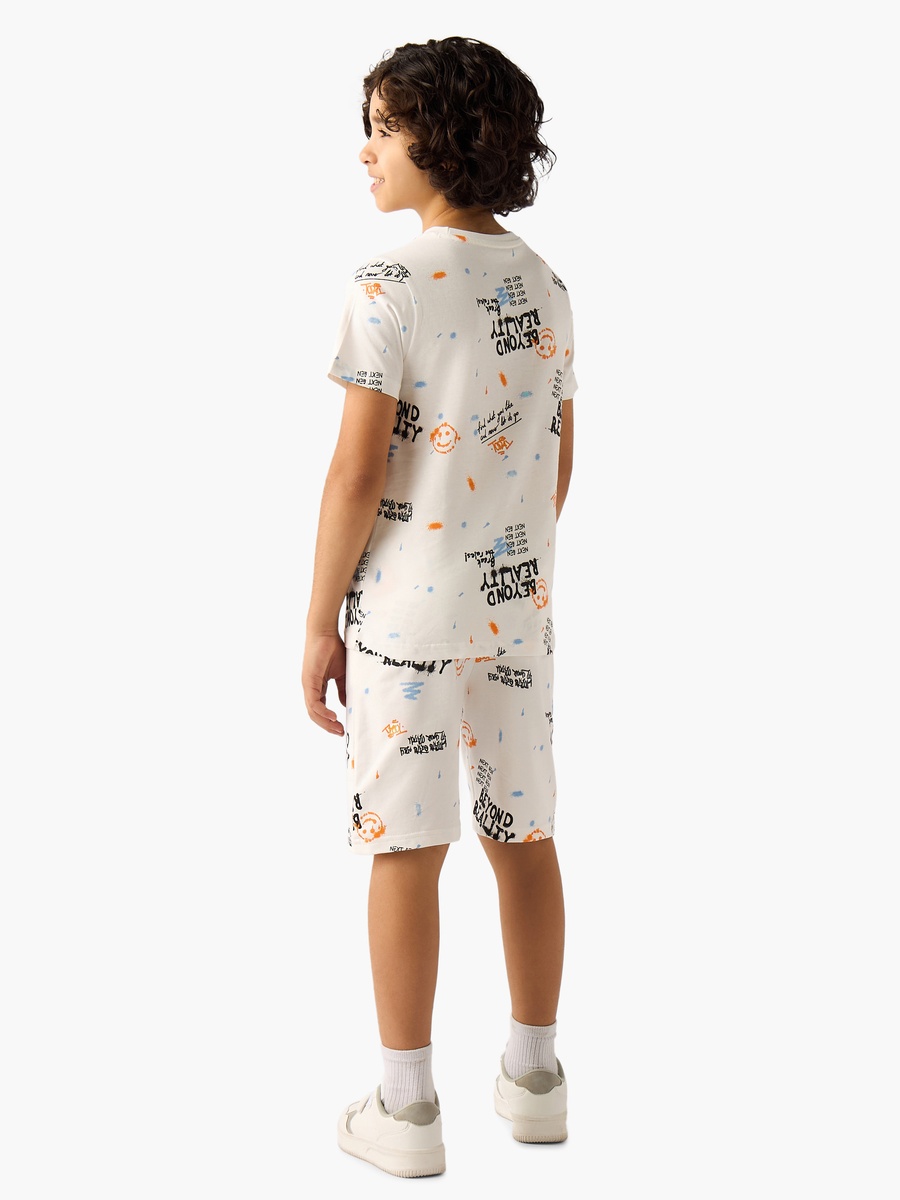 Set of 3 Short Sleeves T-Shirt and Shorts Set with Print