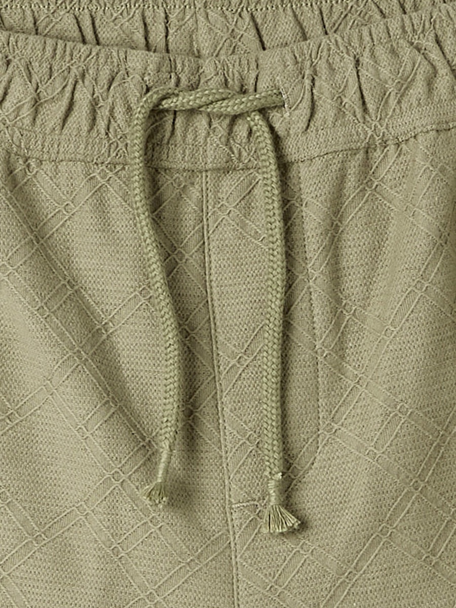 Collared Short Sleeves Shirt and Shorts Set with Textured Design