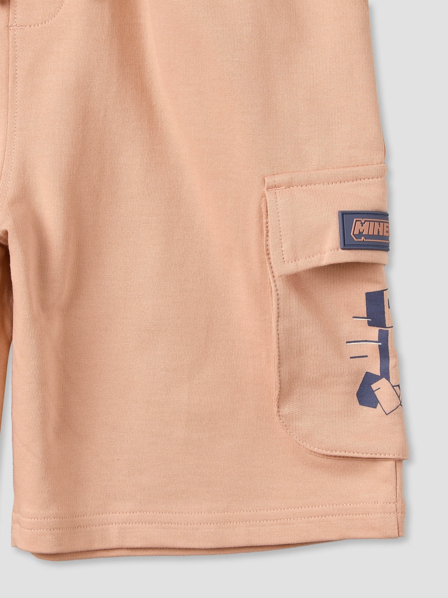 Crew Neck Short Sleeve T-Shirt and Shorts Set with Gaming Print