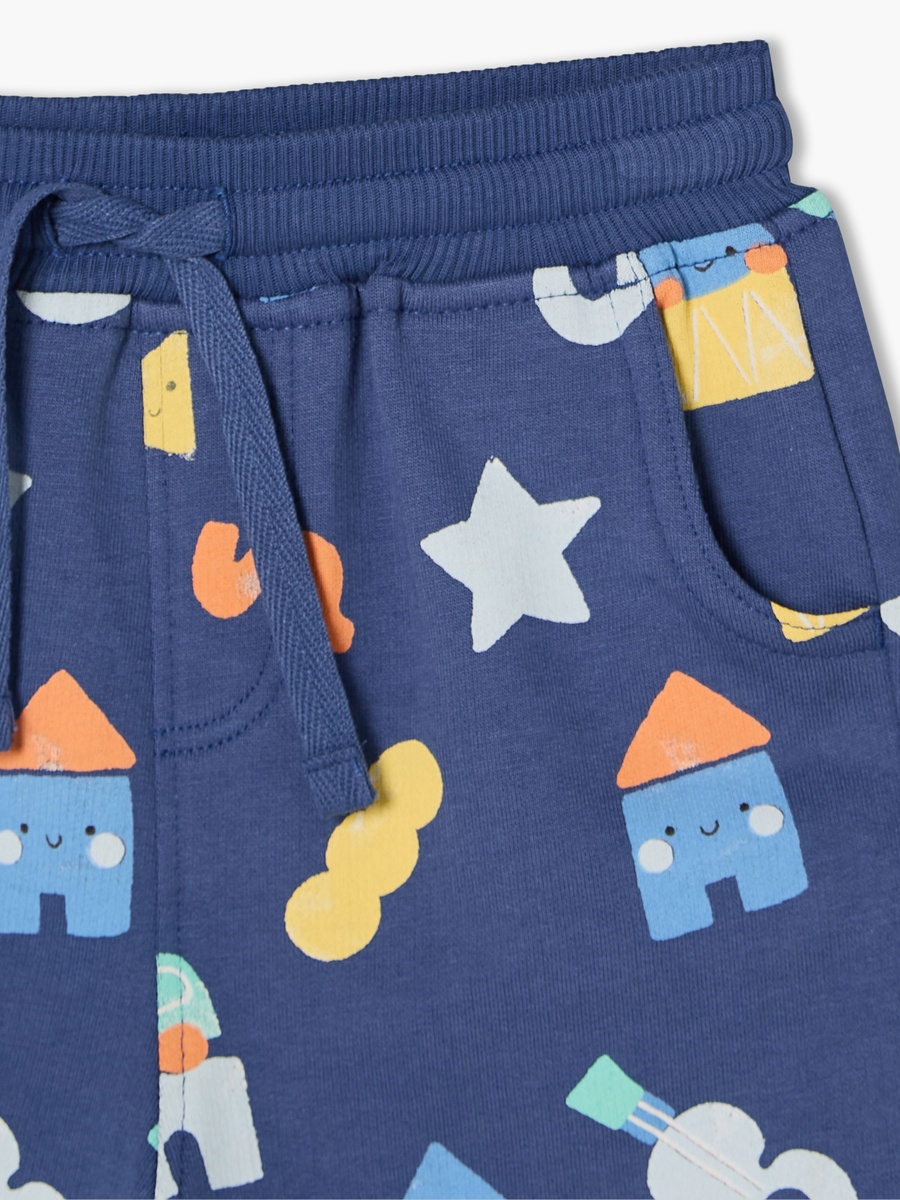 Set of 3 Crew Neck Short Sleeves T-Shirt and Shorts Set with Music Print