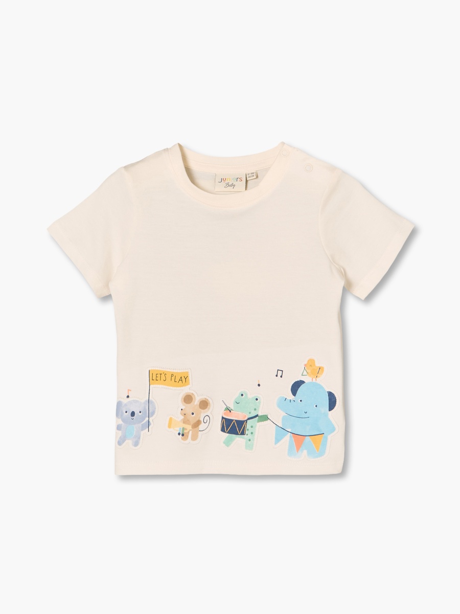 Set of 3 Crew Neck Short Sleeves T-Shirt and Shorts Set with Music Print