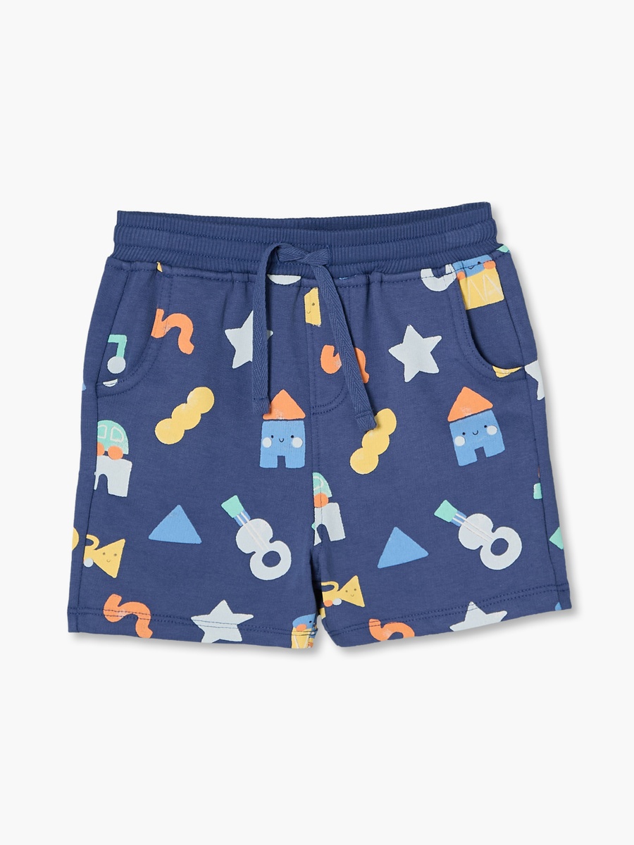 Set of 3 Crew Neck Short Sleeves T-Shirt and Shorts Set with Music Print