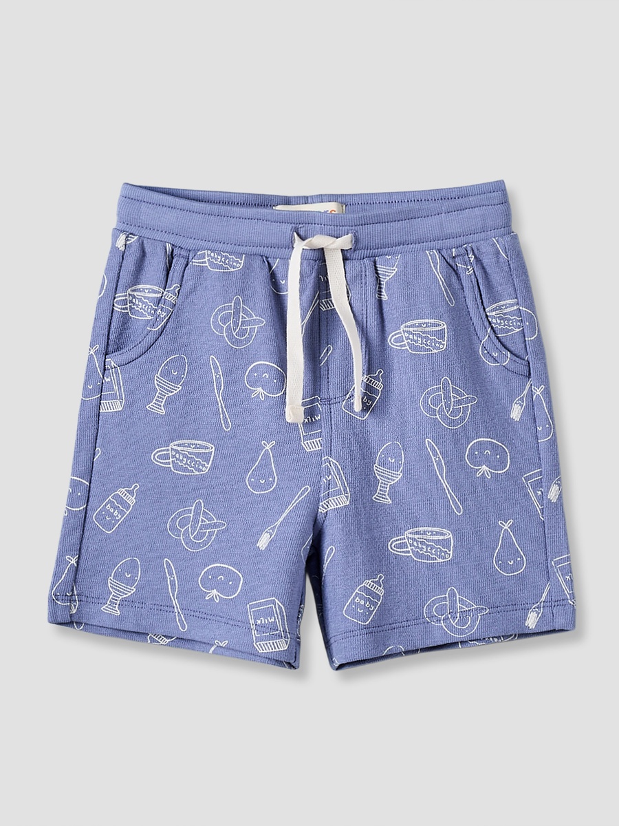 Crew Neck Short Sleeves T-Shirt and Shorts Set with Drawstring Closure