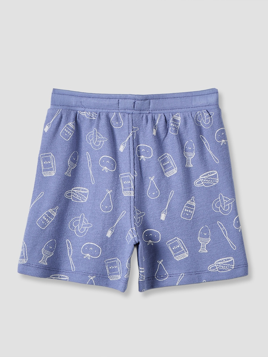 Crew Neck Short Sleeves T-Shirt and Shorts Set with Drawstring Closure