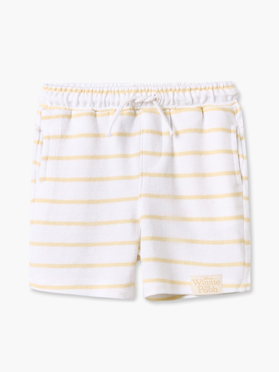 Crew Neck Short Sleeves T-Shirt and Shorts Set with Winnie The Pooh Applique