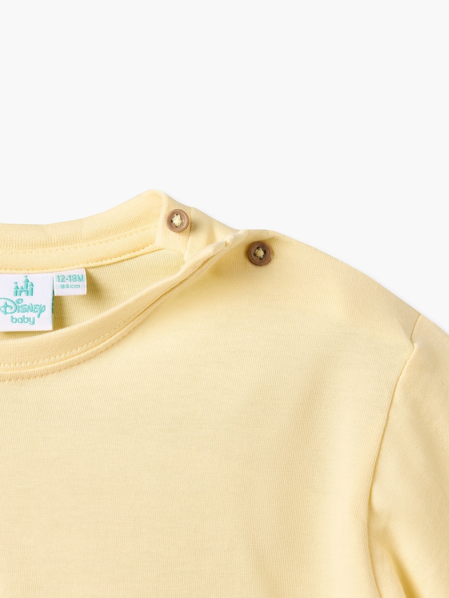 Crew Neck Short Sleeves T-Shirt and Shorts Set with Winnie The Pooh Applique