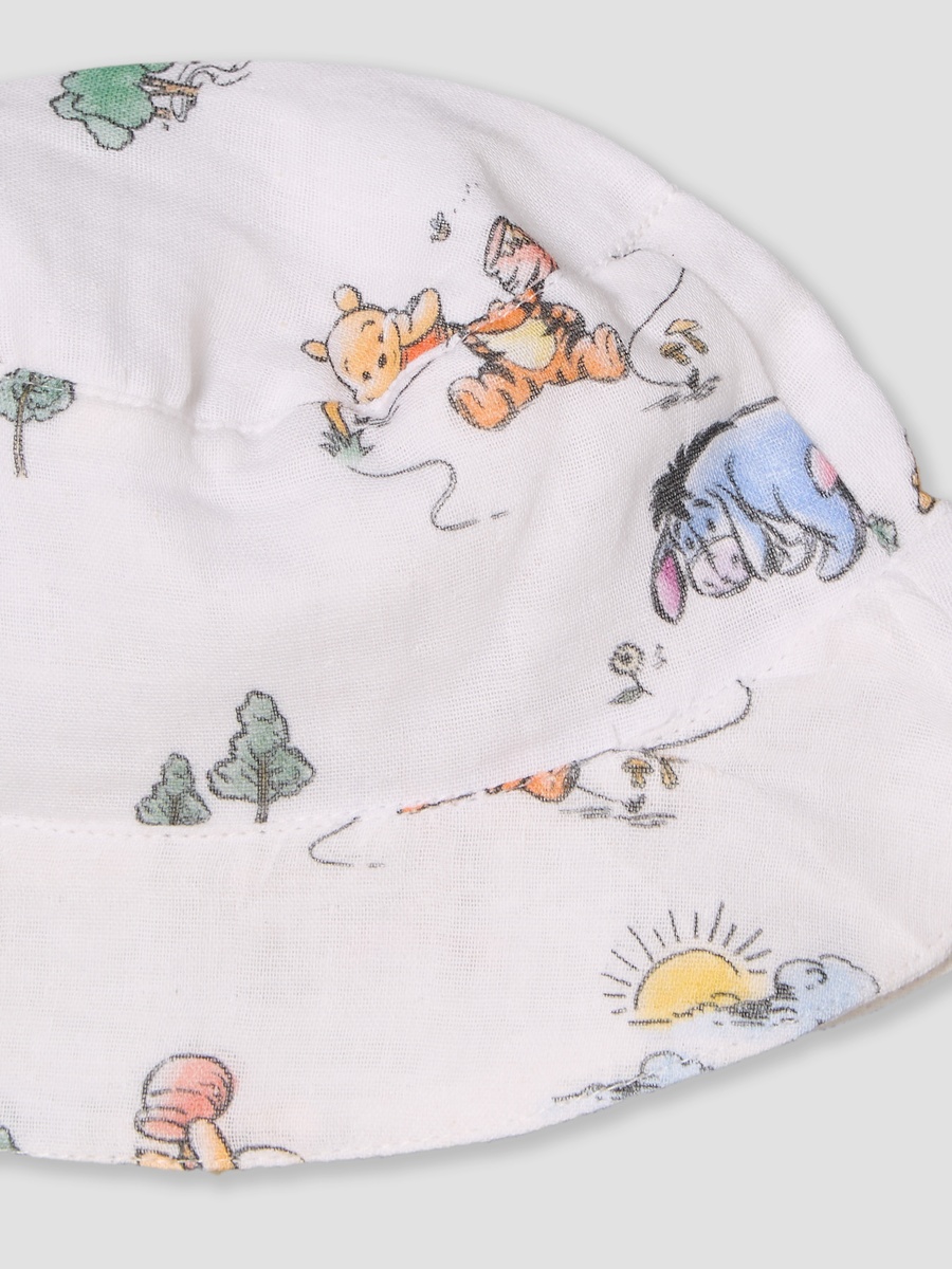 Collared Short Sleeves Shirt and Shorts Set with Winnie the Pooh Print