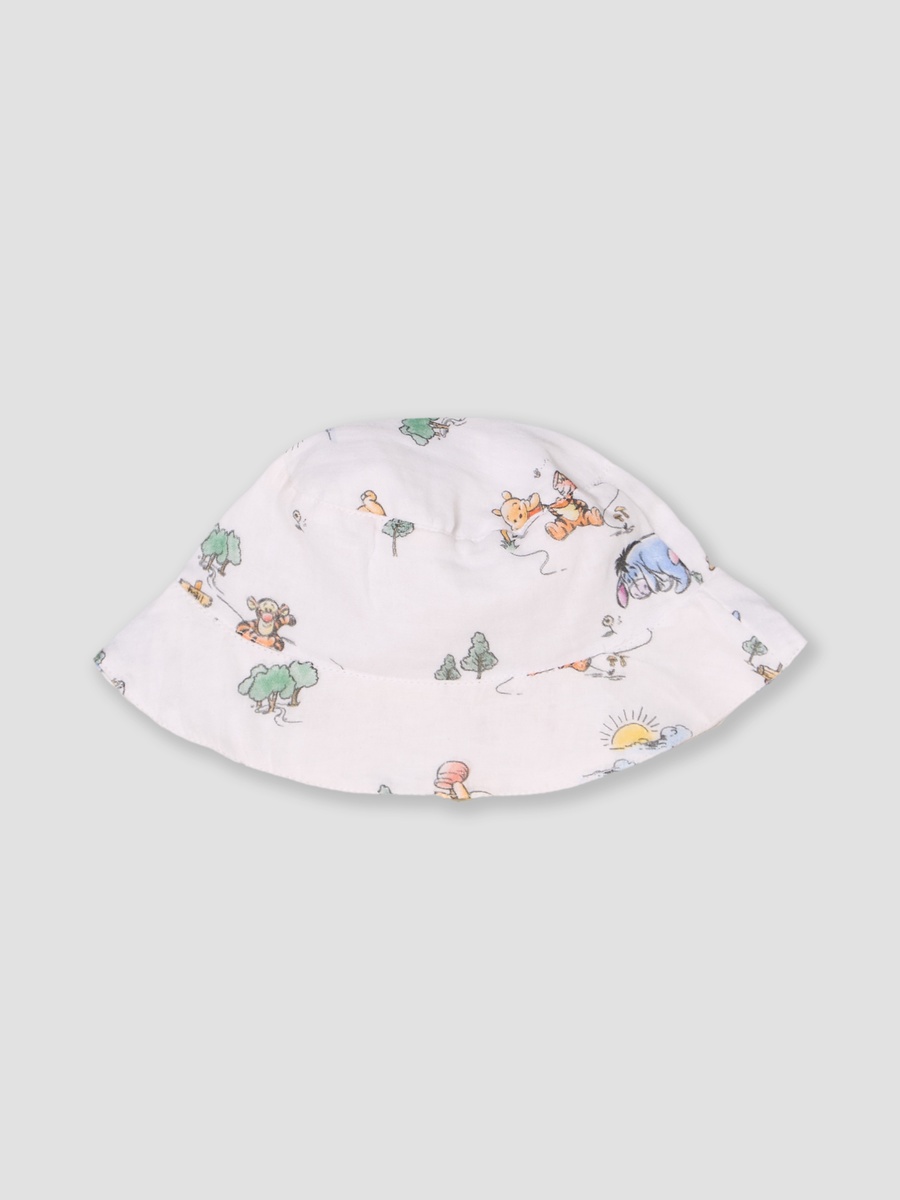 Collared Short Sleeves Shirt and Shorts Set with Winnie the Pooh Print
