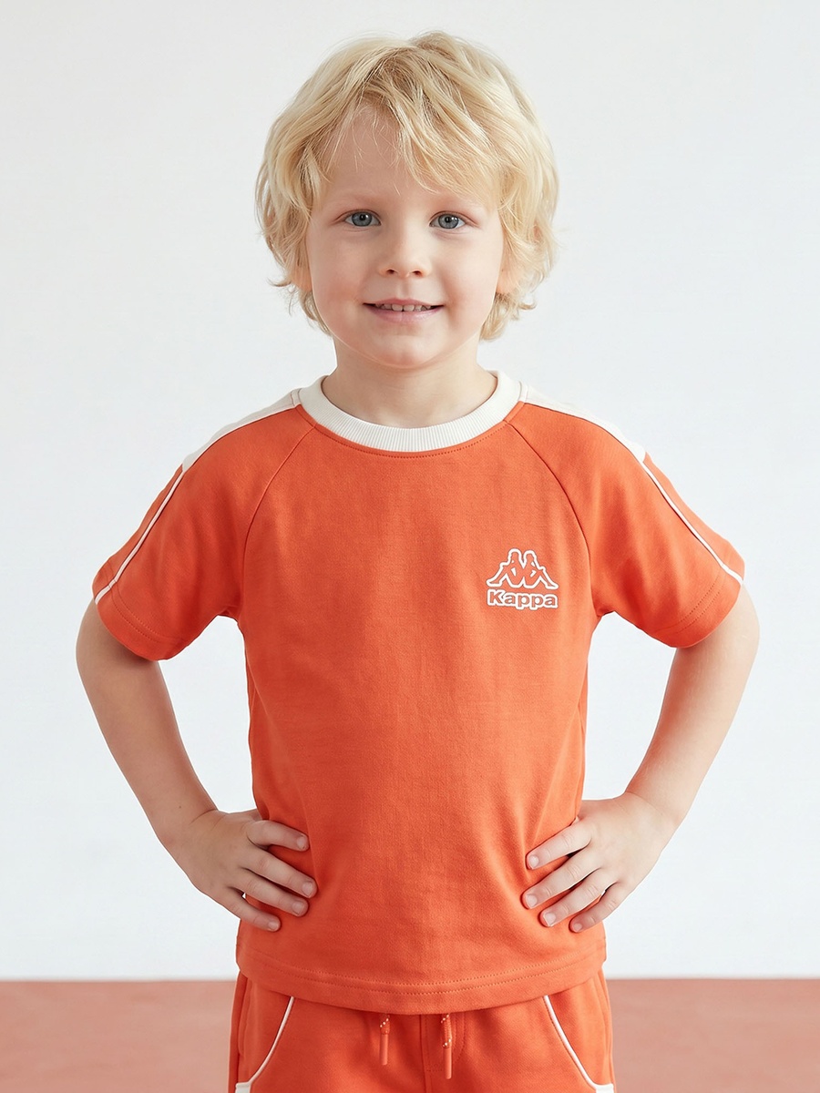 Crew Neck Short Sleeves T-Shirt and Shorts Set with Logo Print