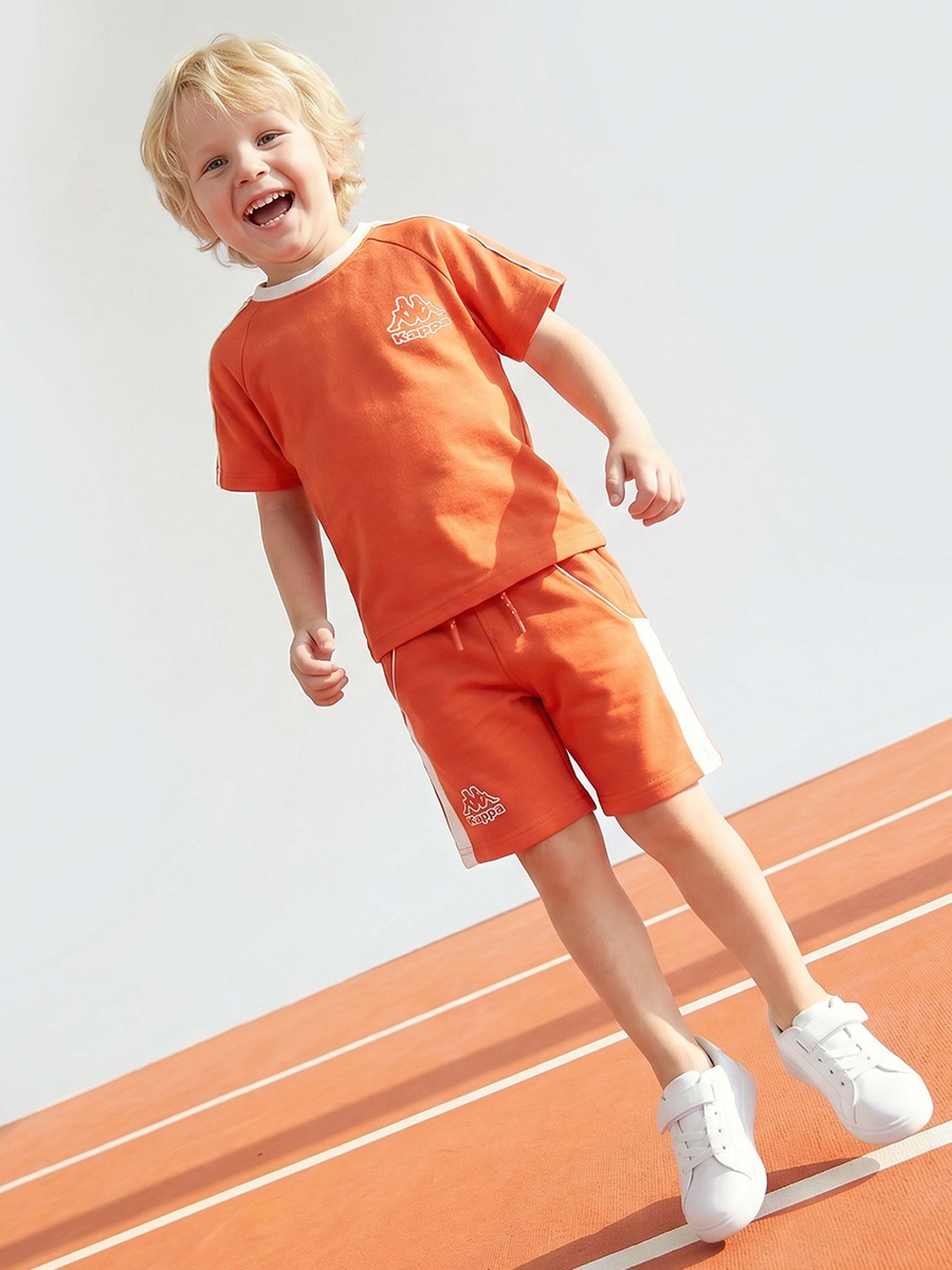 Crew Neck Short Sleeves T-Shirt and Shorts Set with Logo Print