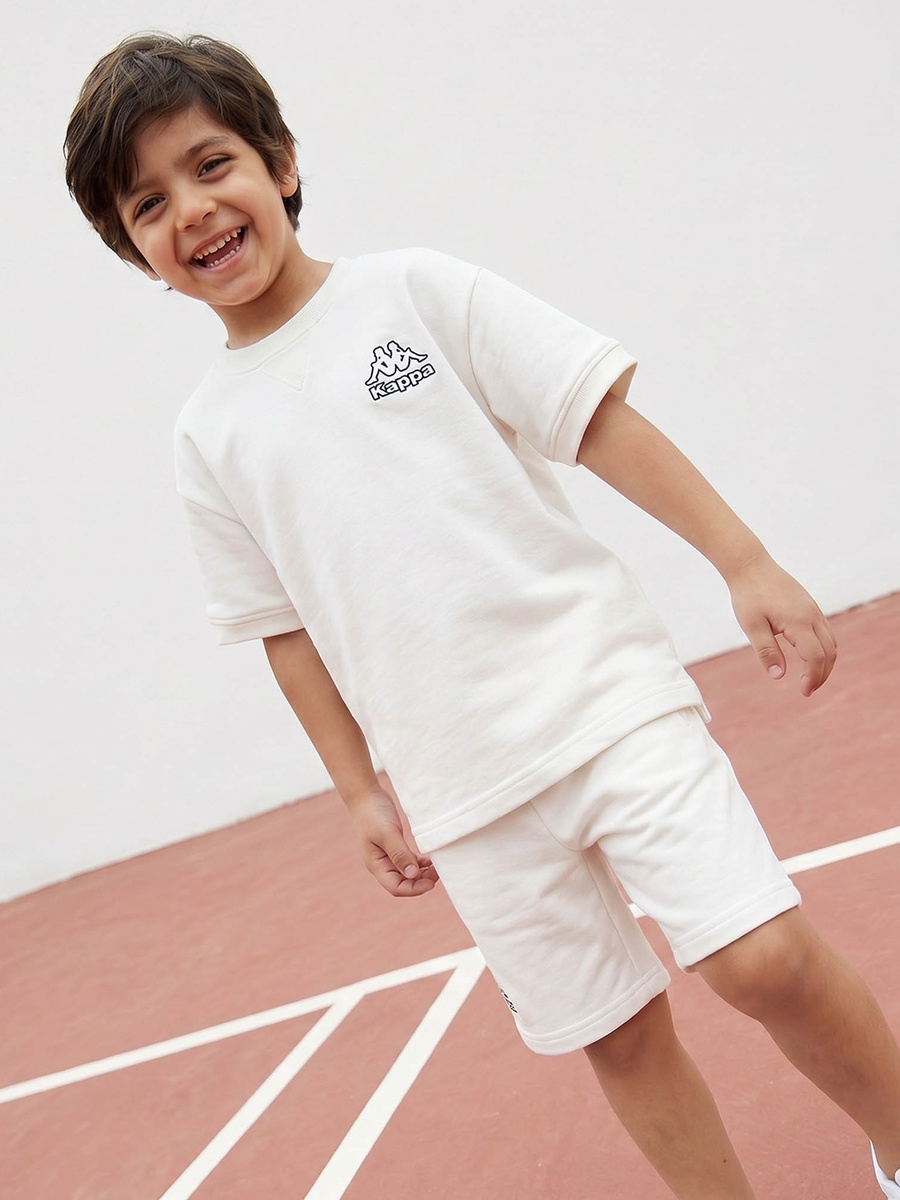 Crew Neck Short Sleeves T-Shirt and Shorts Set with Drawstring Closure
