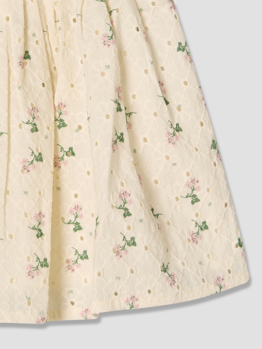 Collared Short Sleeves Shirt and Skirt Set with Floral Print