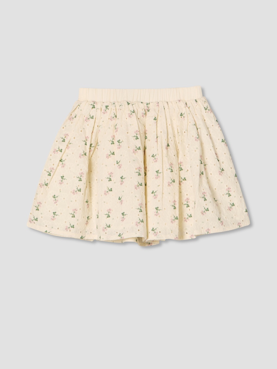 Collared Short Sleeves Shirt and Skirt Set with Floral Print