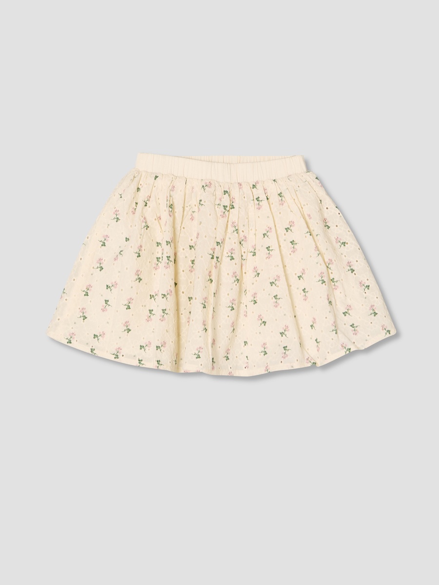 Collared Short Sleeves Shirt and Skirt Set with Floral Print