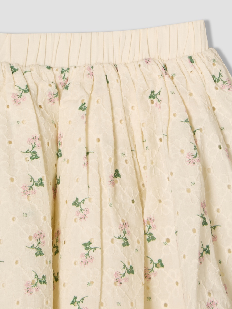 Collared Short Sleeves Shirt and Skirt Set with Floral Print