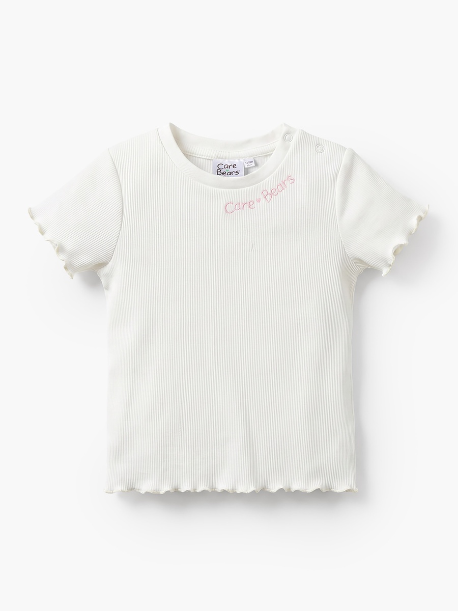 Crew Neck Short Sleeves T-Shirt and Dungaree Set with Care Bears Print