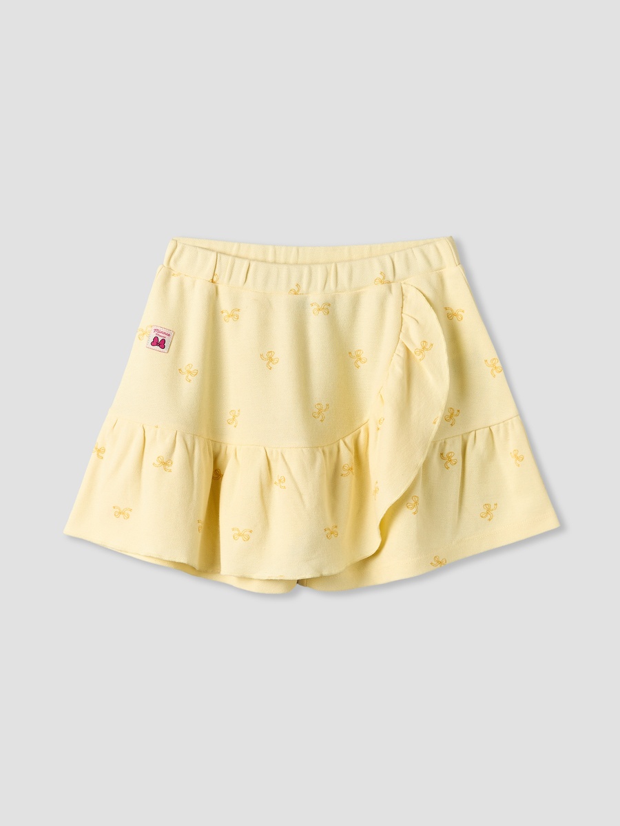Collared Short Sleeves T-Shirt and Skorts Set with Minnie Mouse Applique