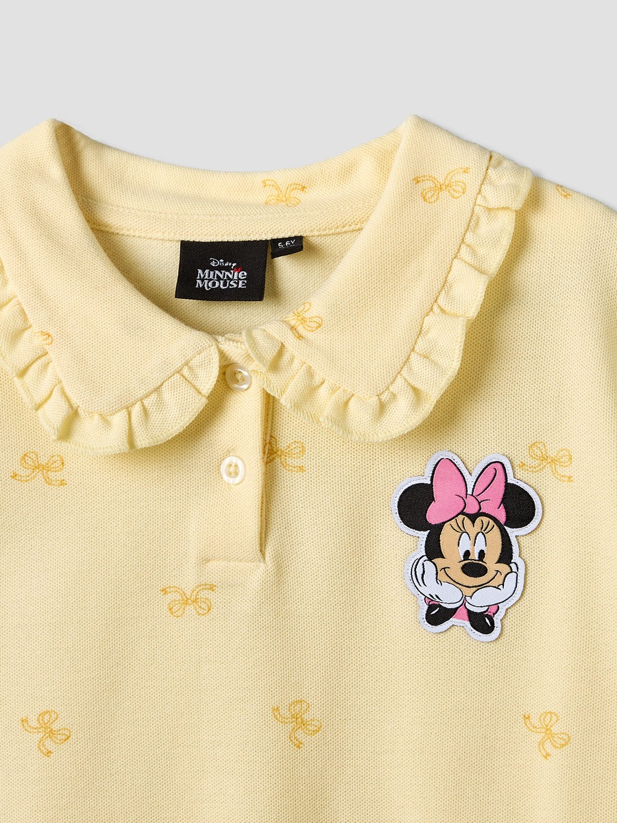 Collared Short Sleeves T-Shirt and Skorts Set with Minnie Mouse Applique