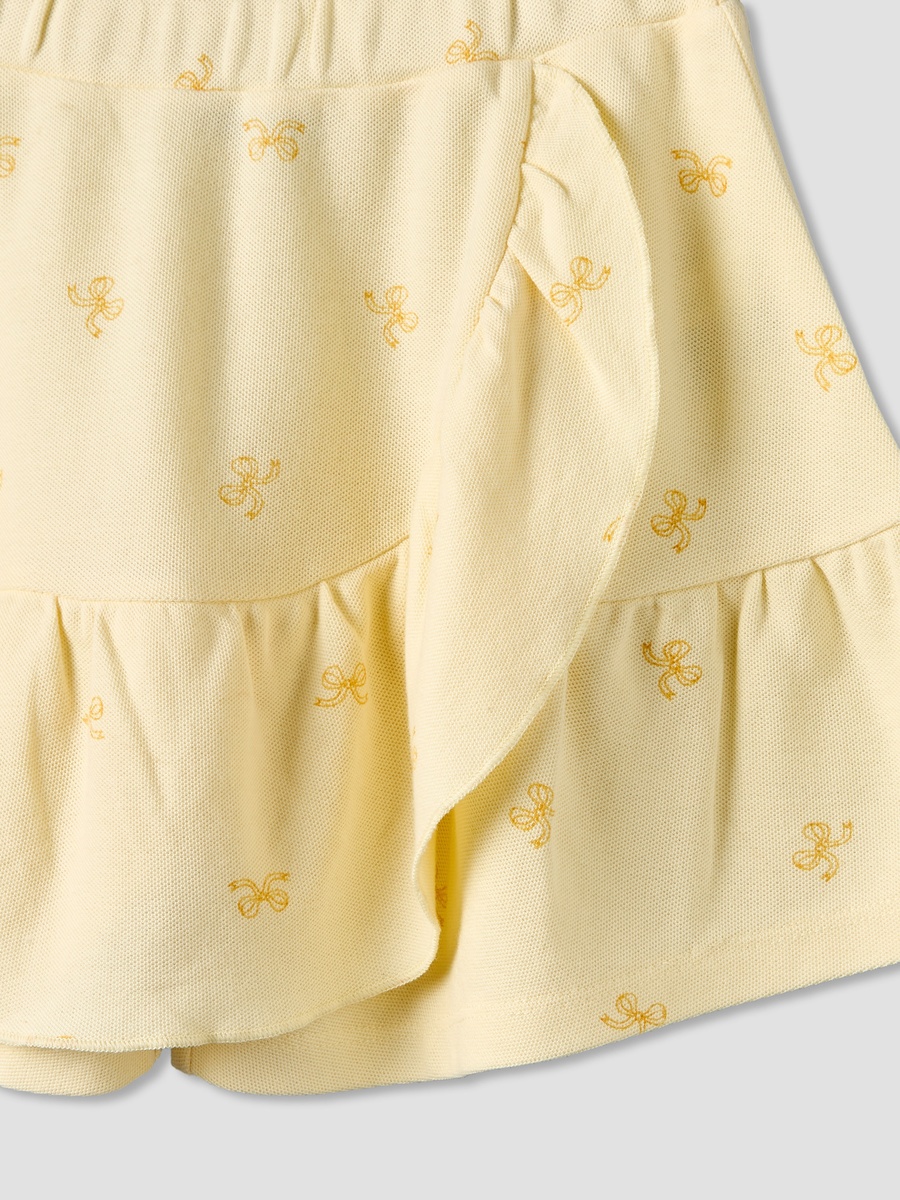 Collared Short Sleeves T-Shirt and Skorts Set with Minnie Mouse Applique