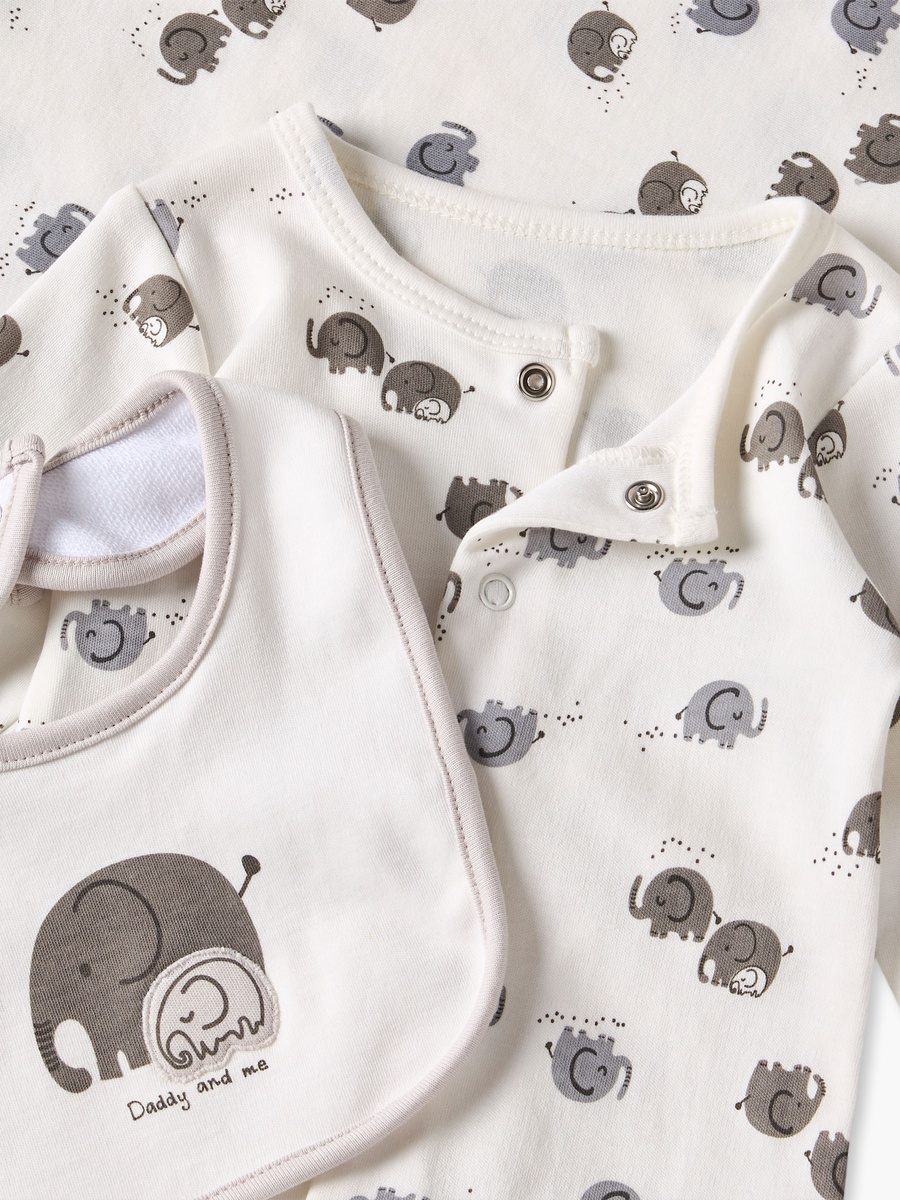 Set of 3 Clothing Gift Set with Elephant Print