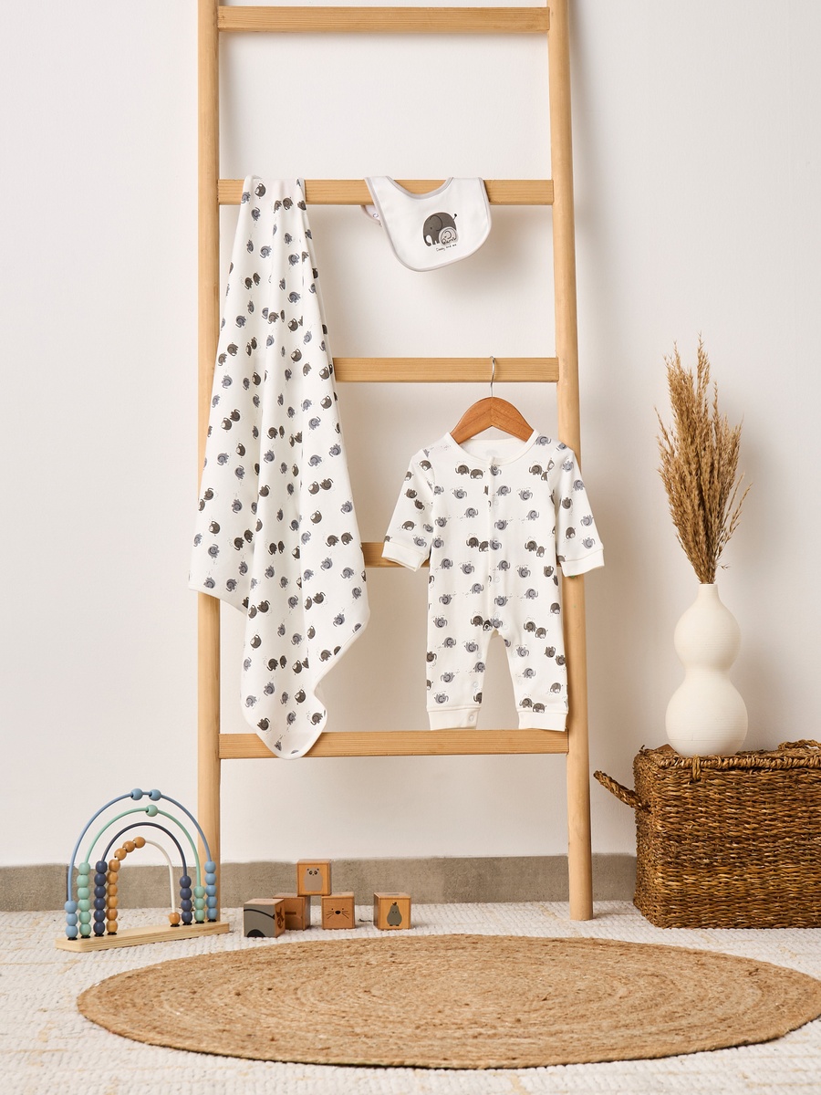 Set of 3 Clothing Gift Set with Elephant Print