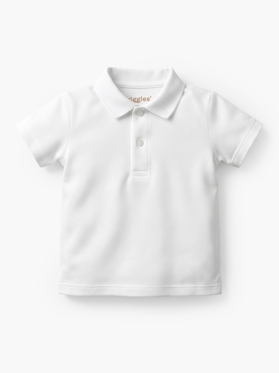 Collared Short Sleeves Polo T-Shirt and Dungaree Set with Button Closure