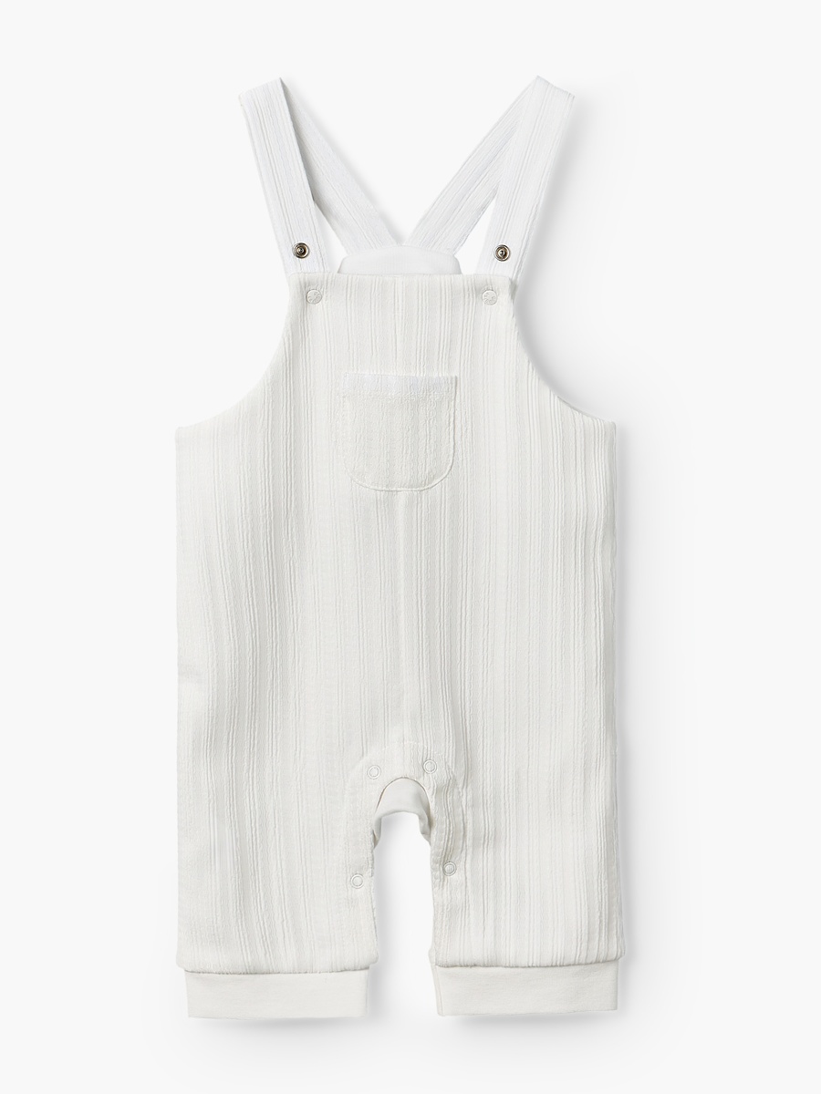 Collared Short Sleeves Polo T-Shirt and Dungaree Set with Button Closure