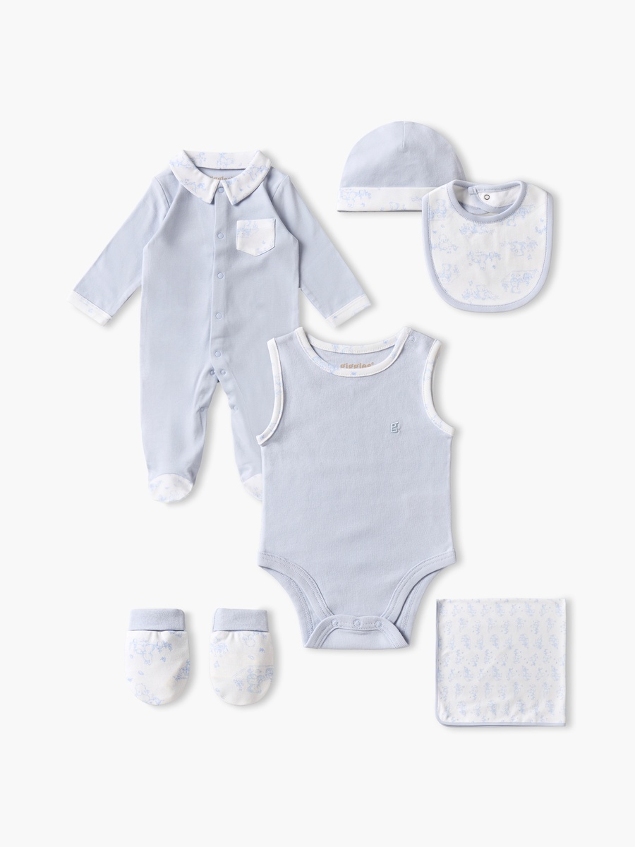Set of 6 Clothing Gift Set with Bear Print