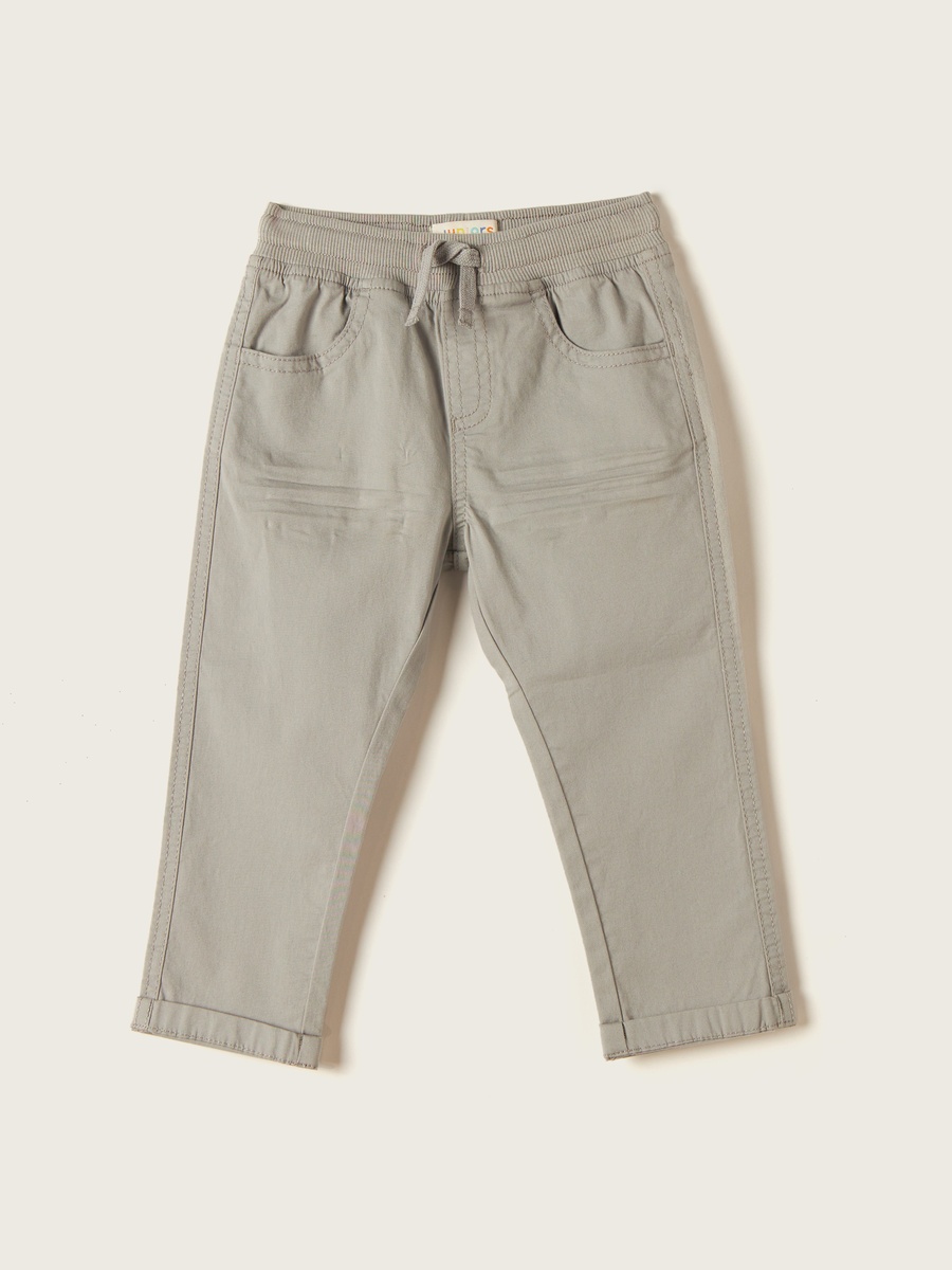 Solid Trousers with Drawstring Closure