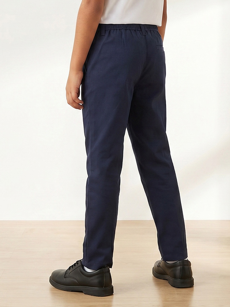 Pack of 2 Solid Full Length Pants with Button Closure and Pockets