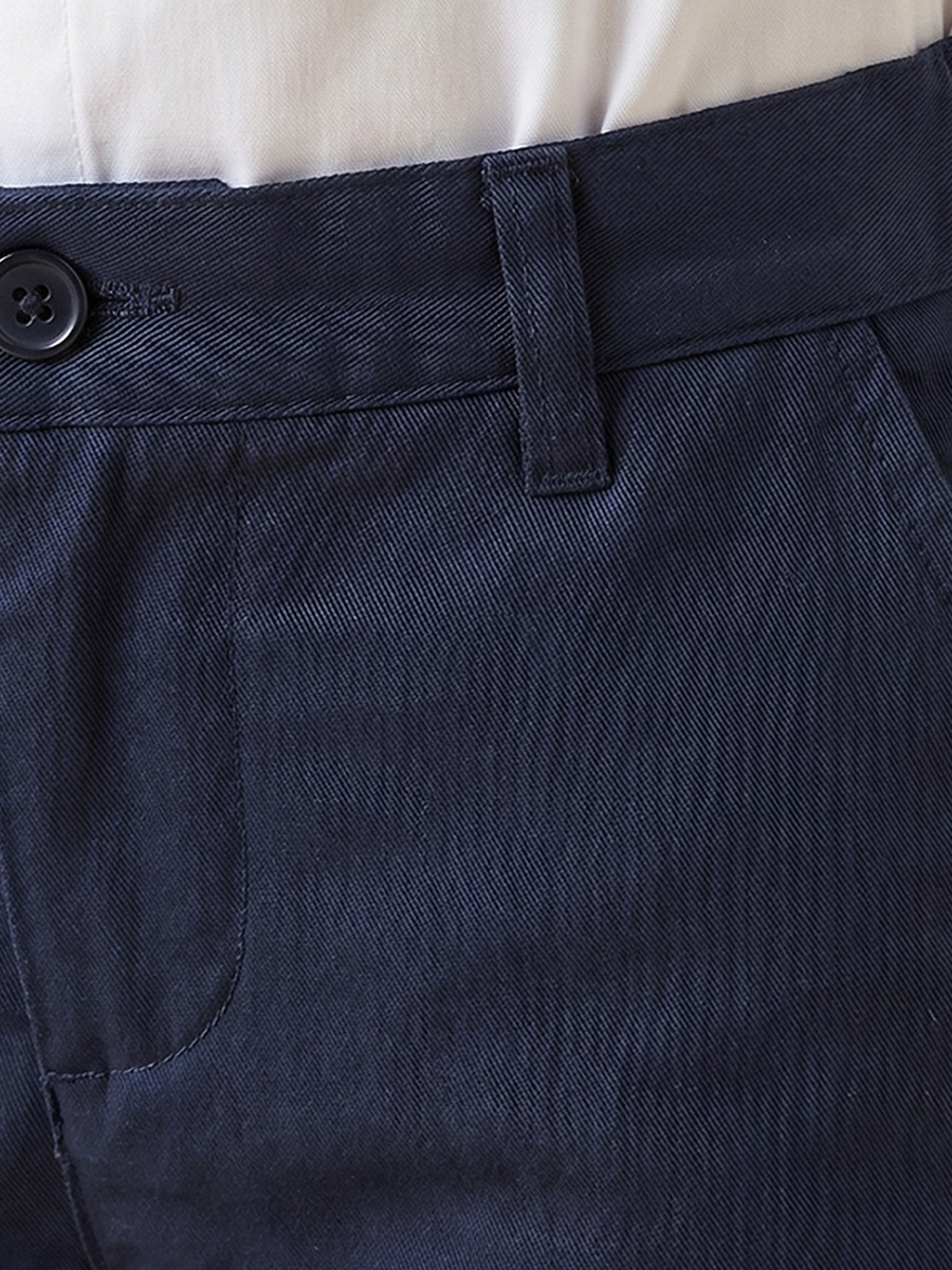 Pack of 2 Solid Full Length Pants with Button Closure and Pockets