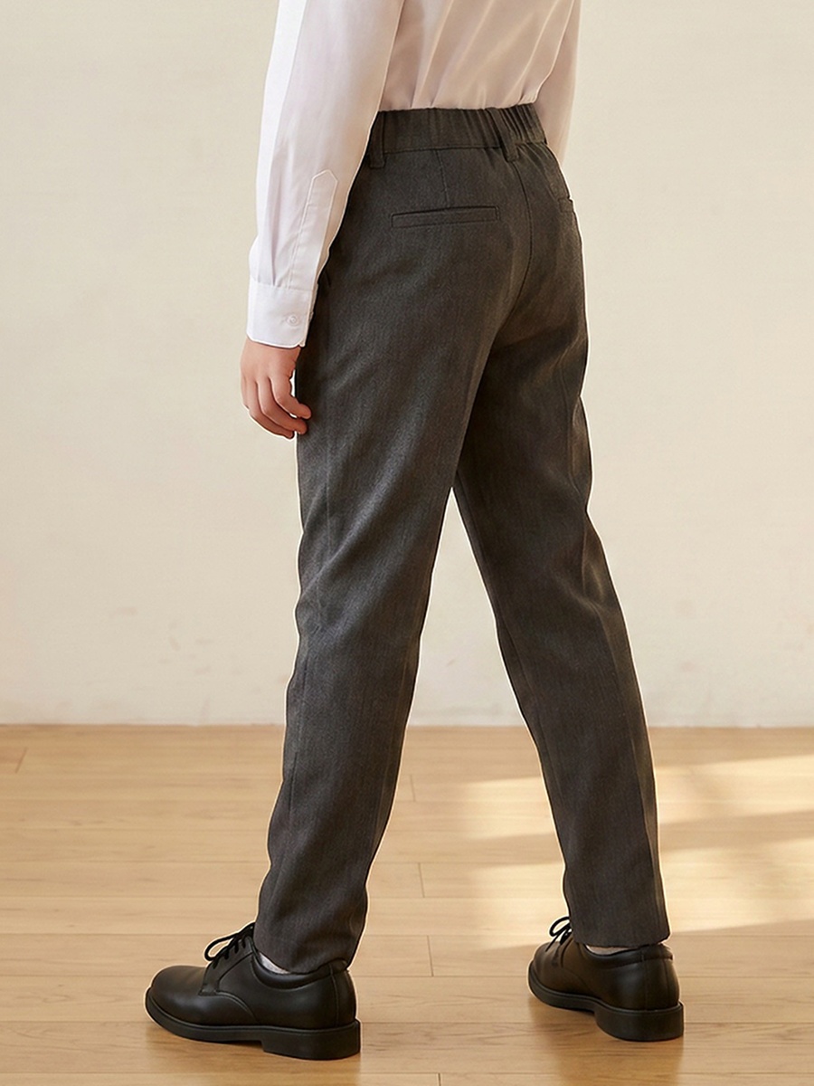 Pack of 2 Solid Full Length Pants with Button Closure and Pockets