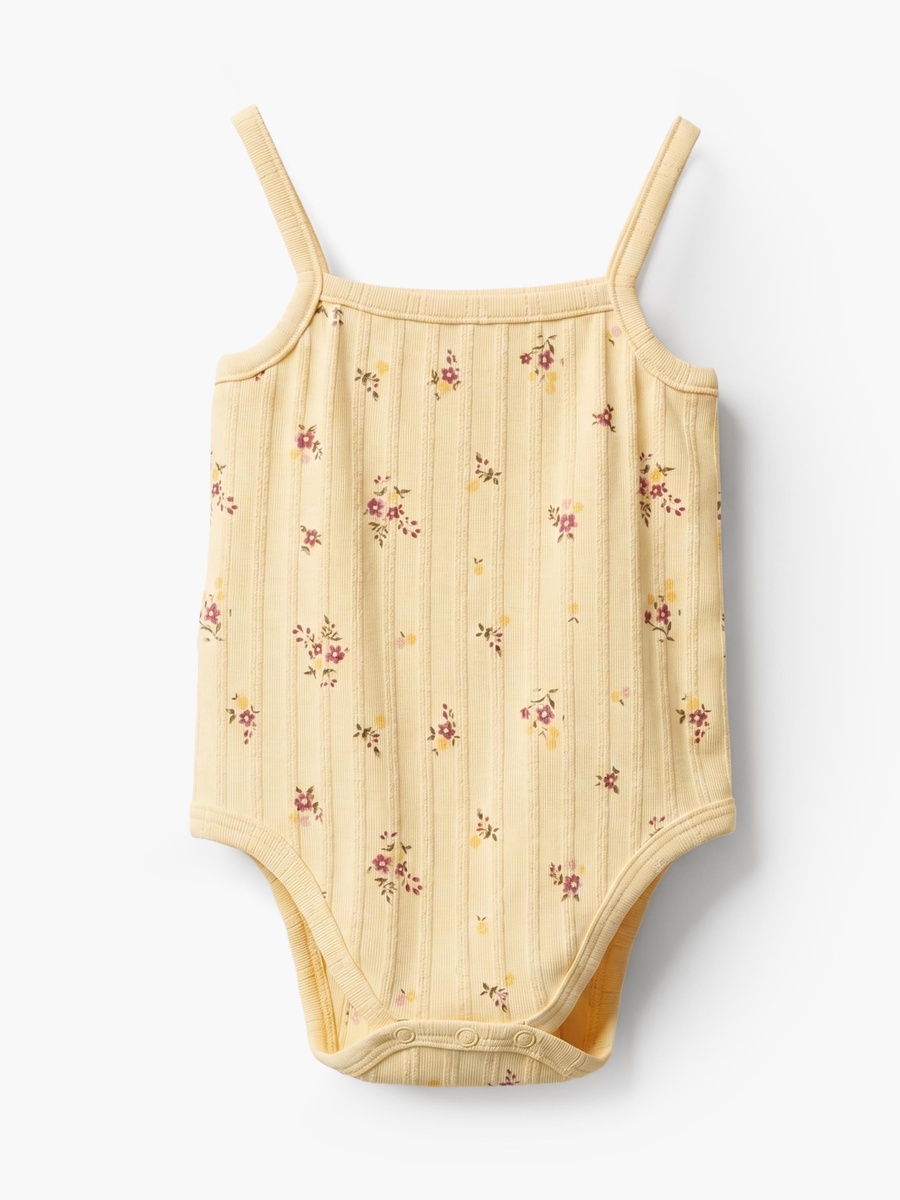 Set of 2 Round Neck Bodysuit with Floral Print
