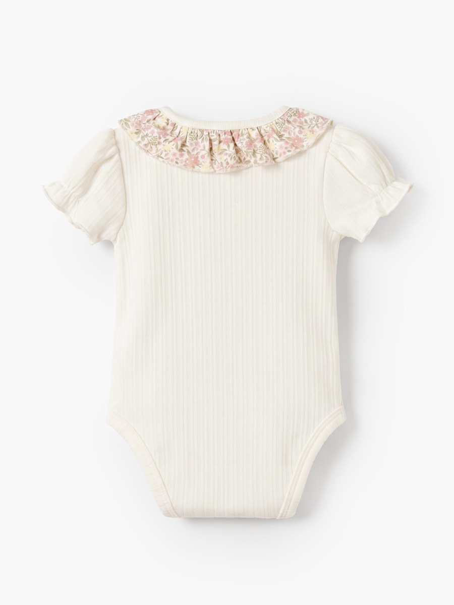 Set of 2 Round Neck Bodysuit with Floral Print