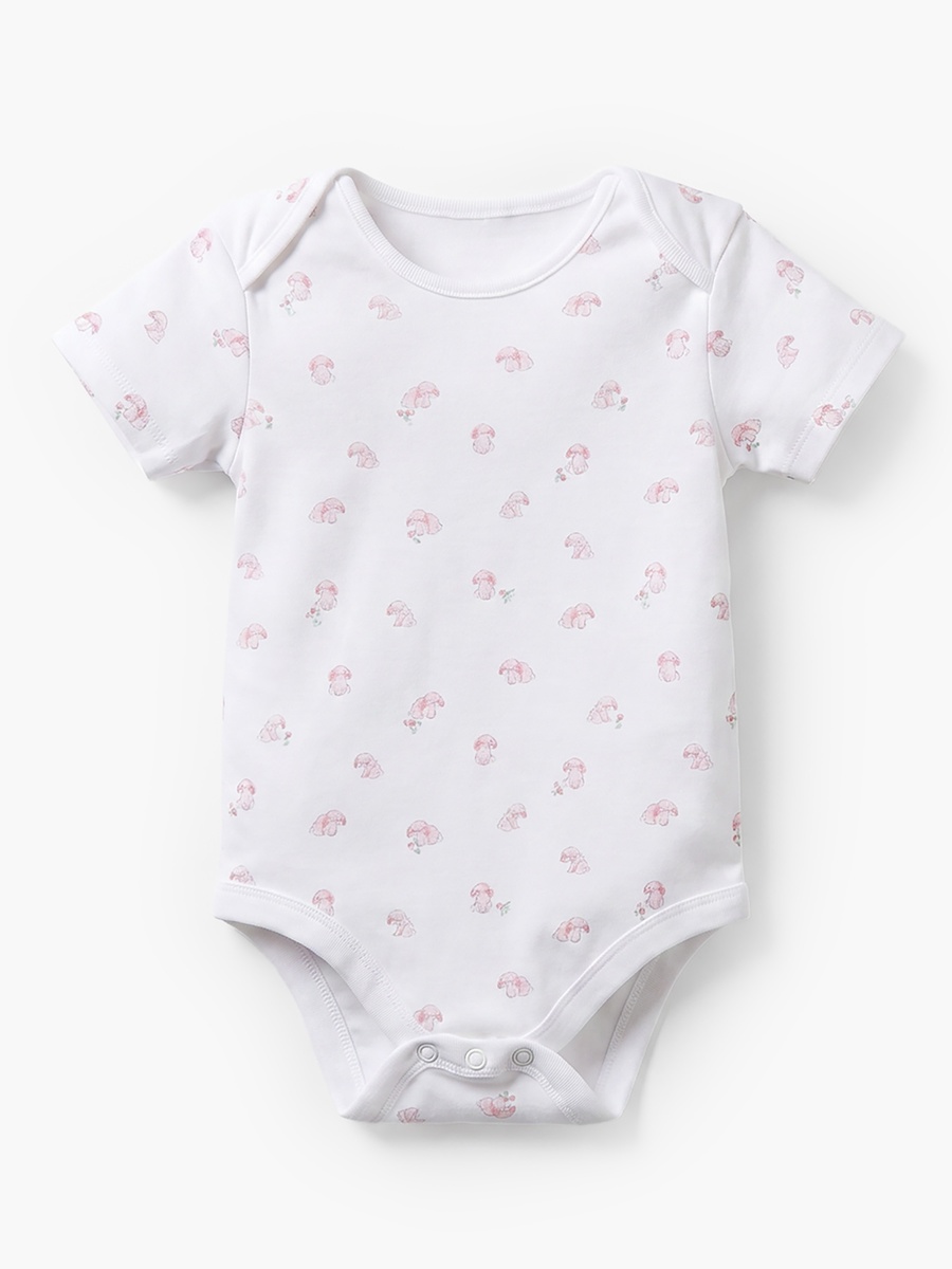 Pack of 3 Cotton Round Neck Long Sleeves Bodysuit with Short Sleeves