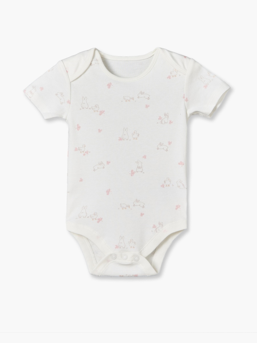 Pack of 5 Cotton Crew Neck Short Sleeves Bodysuit with Assorted Print