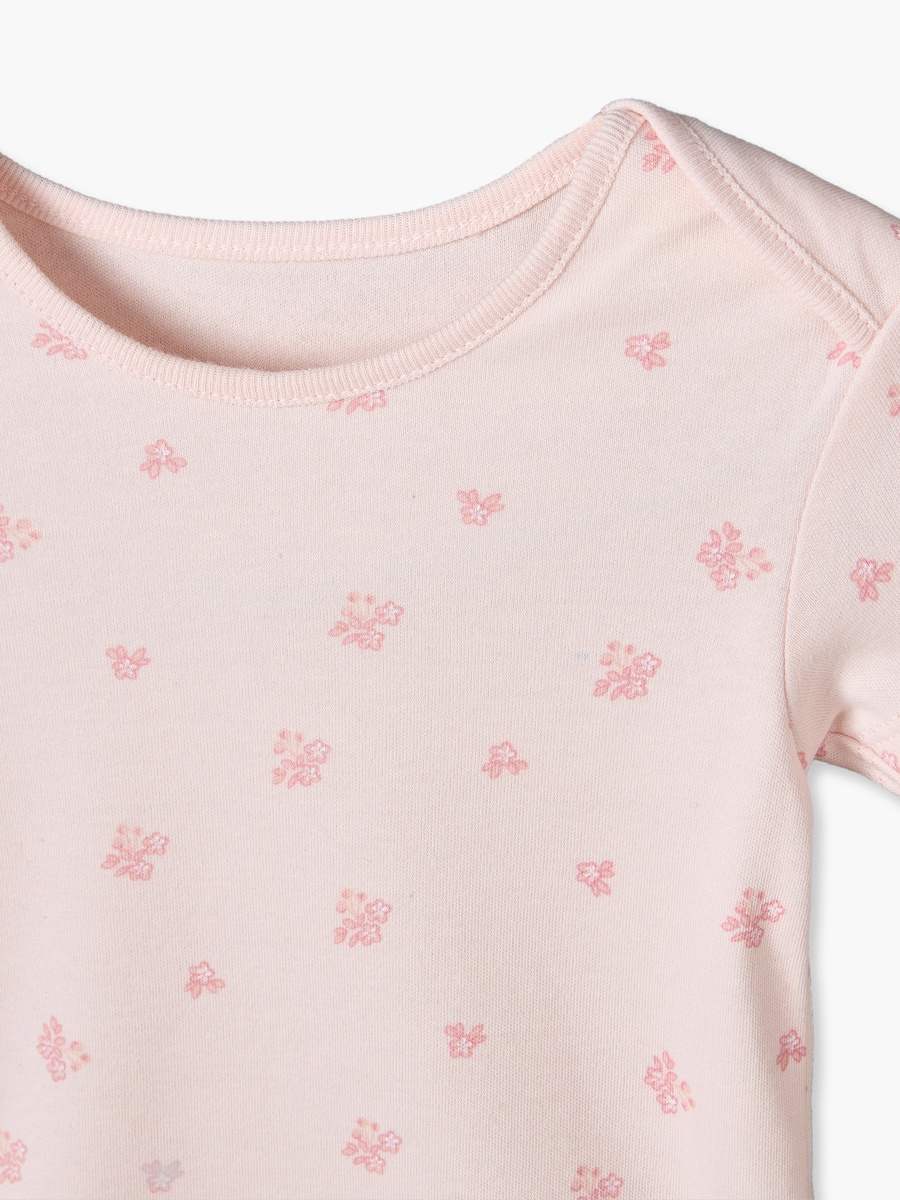 Pack of 5 Cotton Crew Neck Short Sleeves Bodysuit with Assorted Print