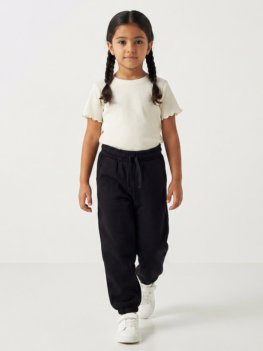 Pack of 2 Elasticated Drawstring Waist Joggers with Pockets