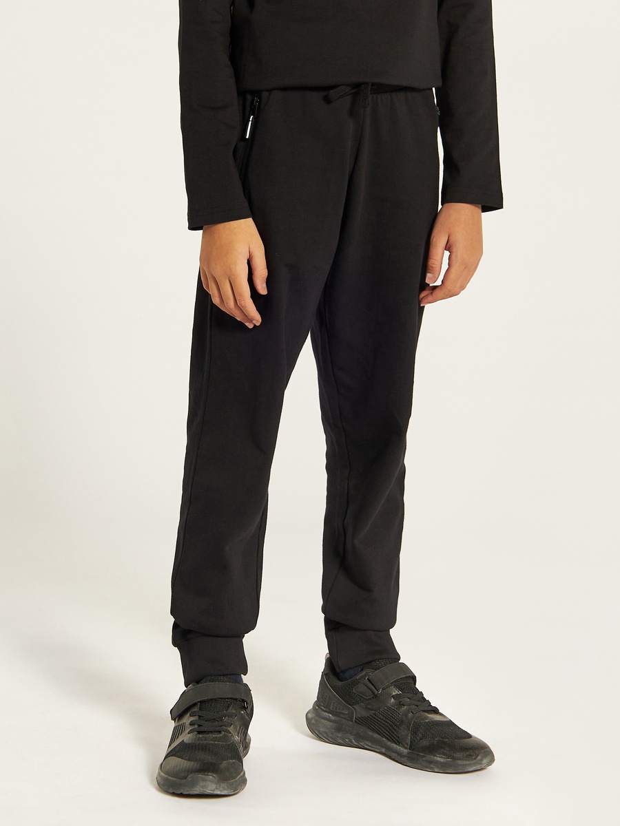 Solid Joggers with Drawstring Closure and Pockets