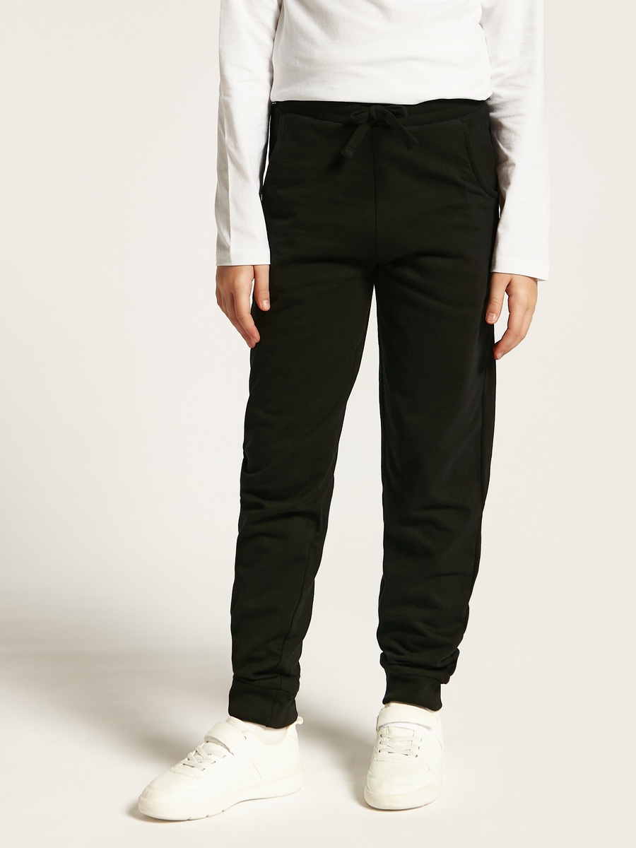 Solid Joggers with Drawstring Closure and Pockets