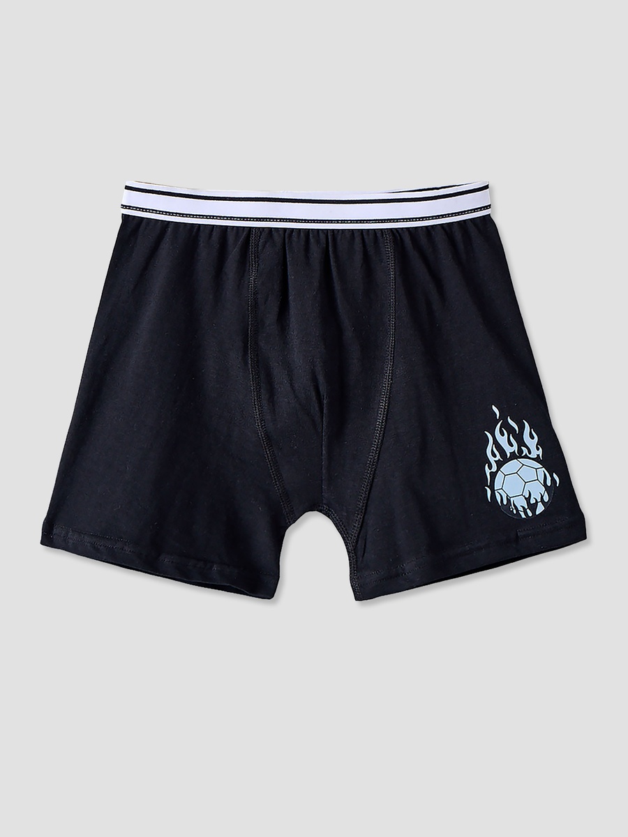 Pack of 5 Cotton Boxer Briefs with Football Print