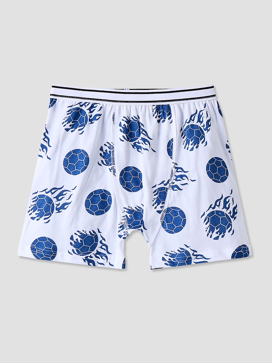 Pack of 5 Cotton Boxer Briefs with Football Print