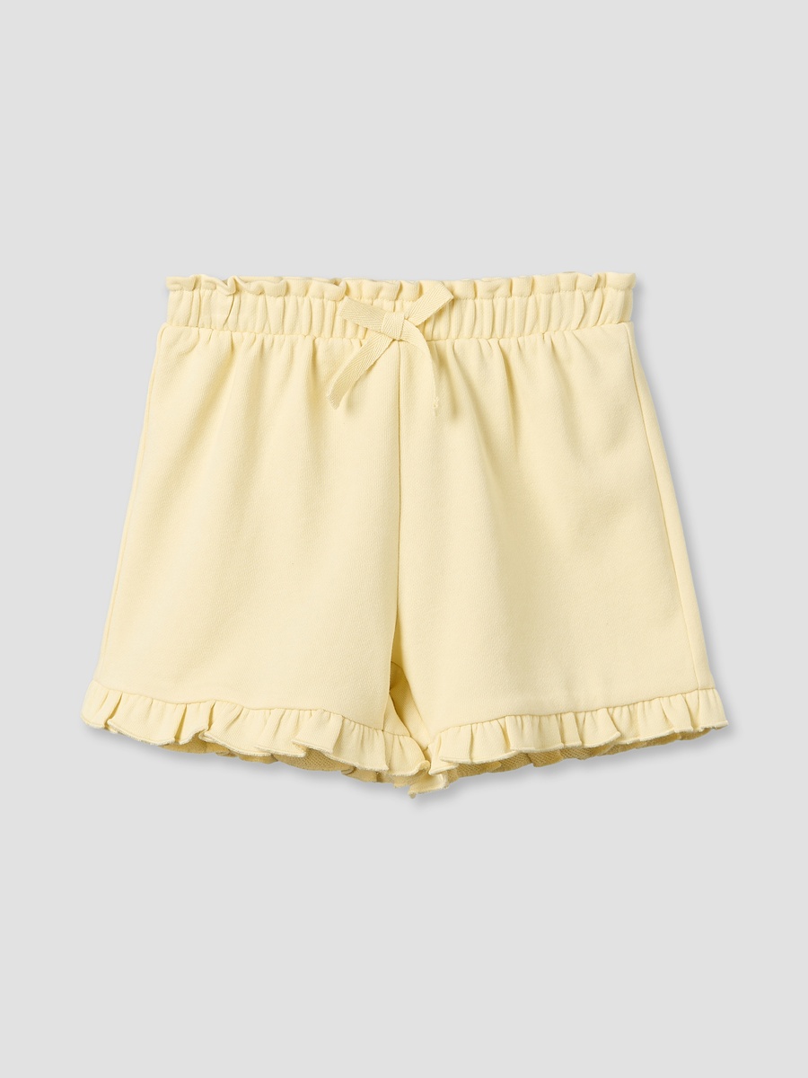 Elasticated Waist Shorts with Ruffle Trim