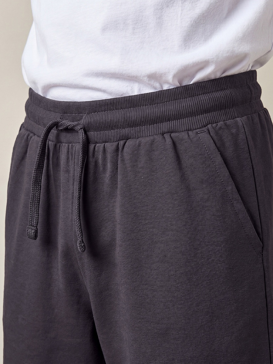 Solid Shorts with Drawstring Closure and Pockets