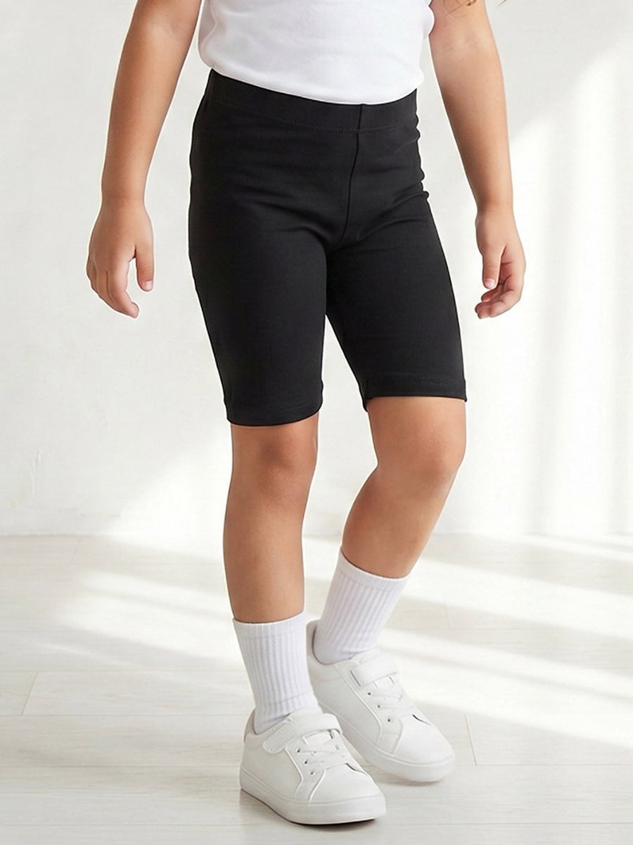 Solid Shorts with Elasticated Waist