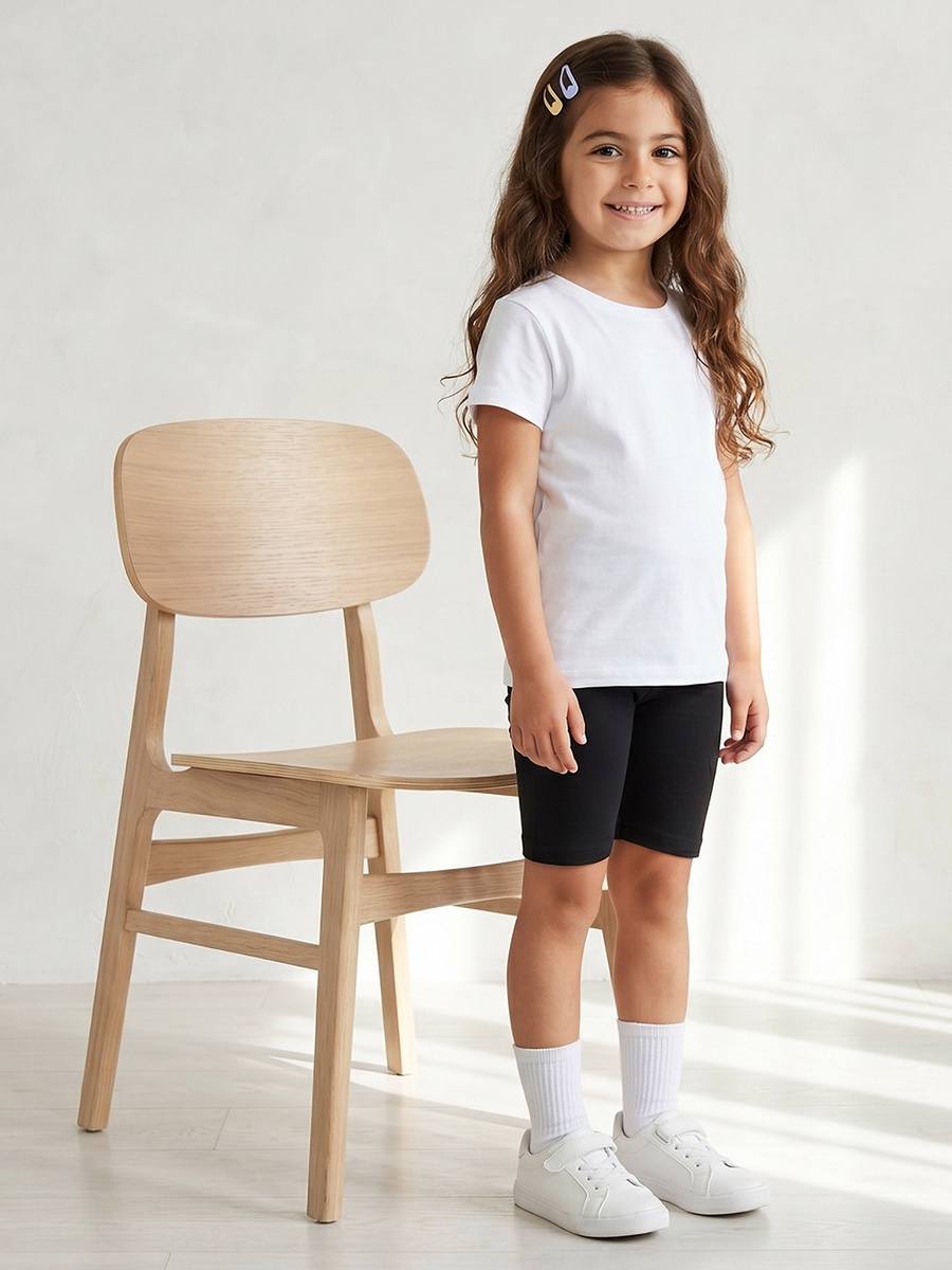 Solid Shorts with Elasticated Waist