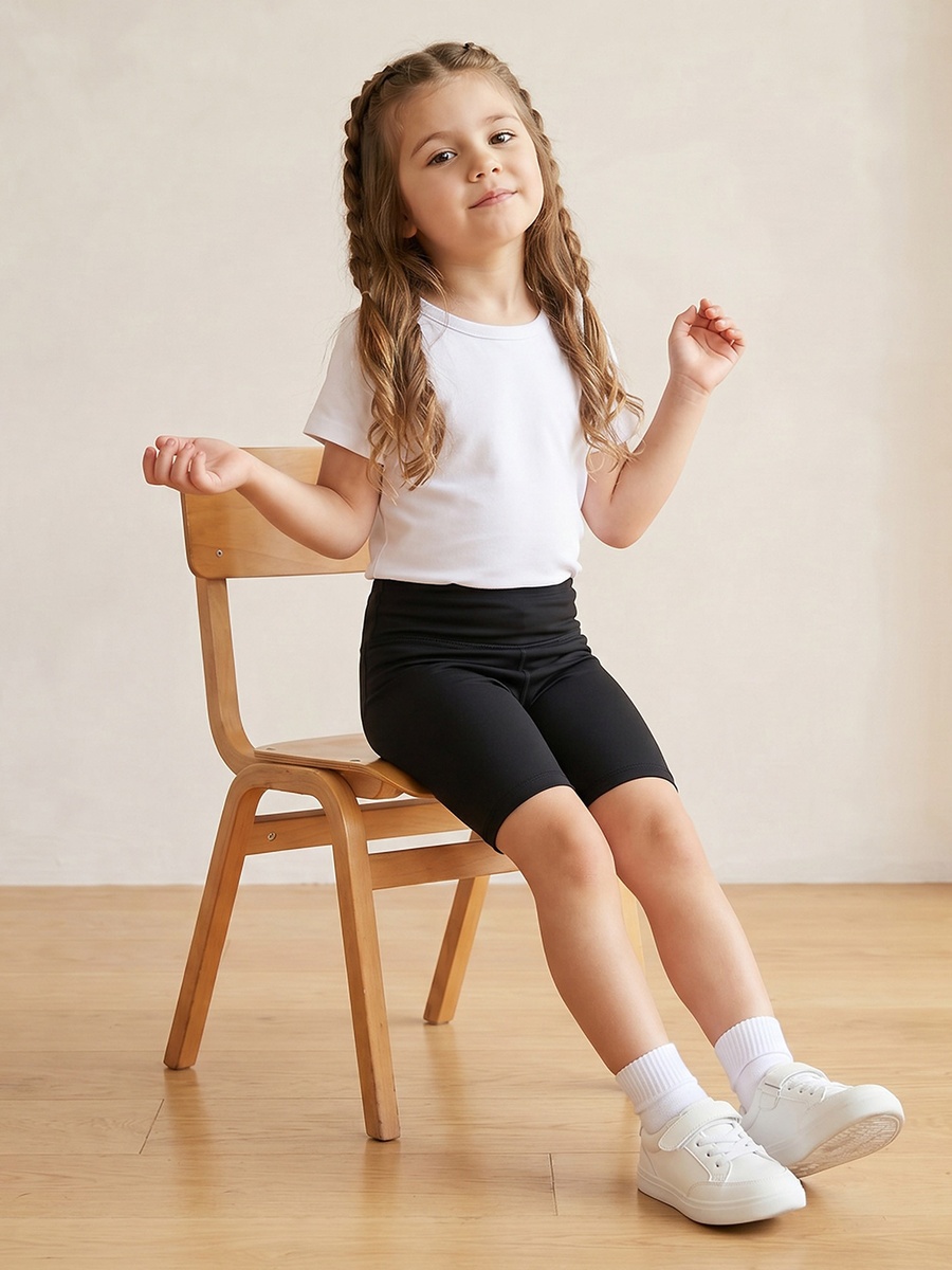 Knee Length Elastic Waist Shorts