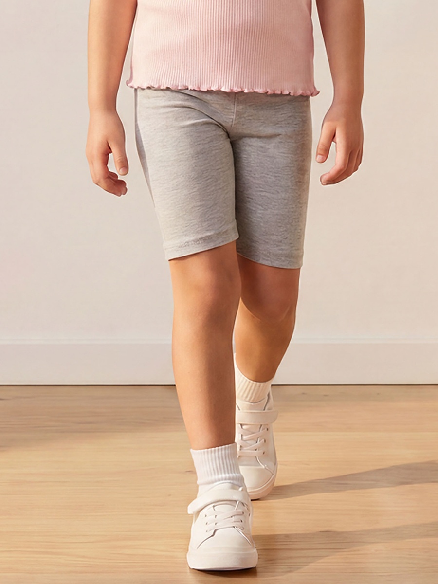 Pack of 2 Knee-Length Elasticated Waist Short Leggings